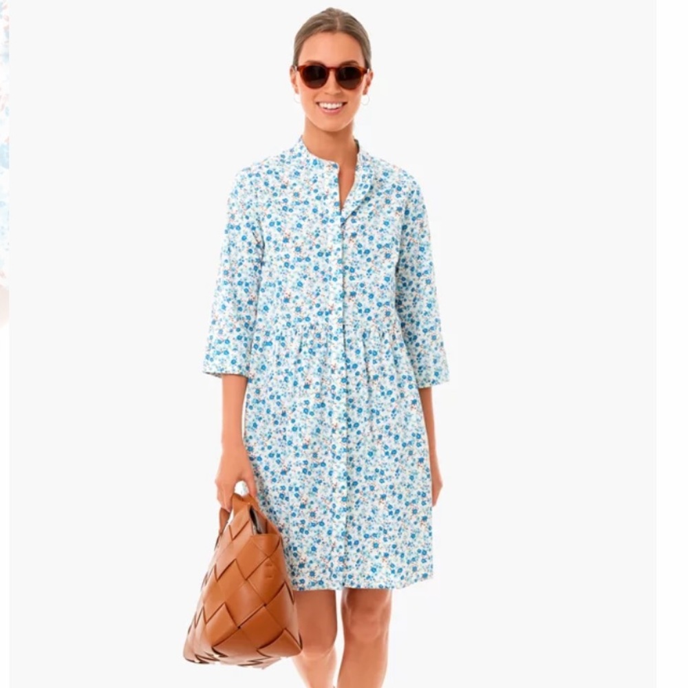 Tuckernuck Calico Floral Royal Shirt Dress Size M